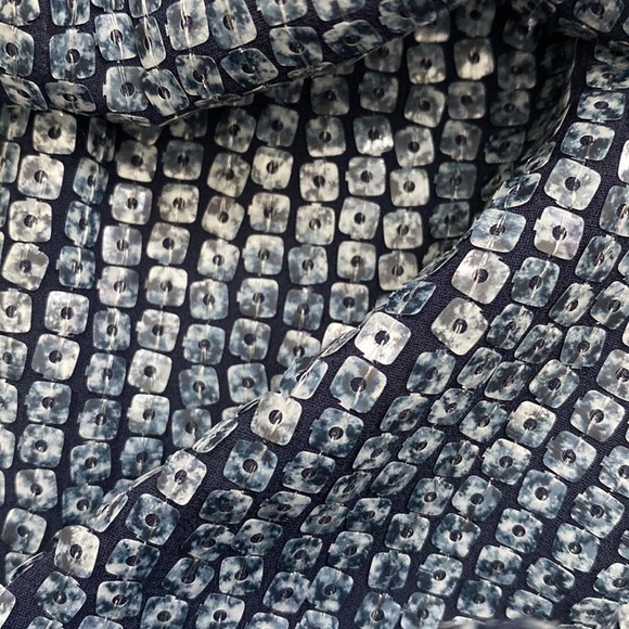 ECRU Navy Sequin Flowy Tank Top Date Night Cocktail Event Size Medium Keyhole - Picture 5 of 5